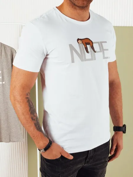 Trendy tričko s krátkym rukávom pre pánov biele