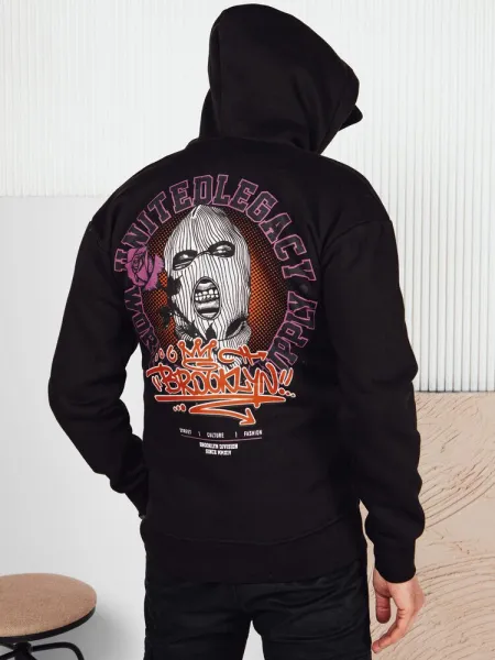 Trendy pánska mikina s kapucňou - čierna