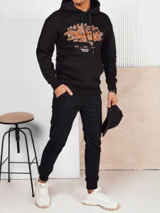 Trendy pánska mikina s kapucňou - čierna