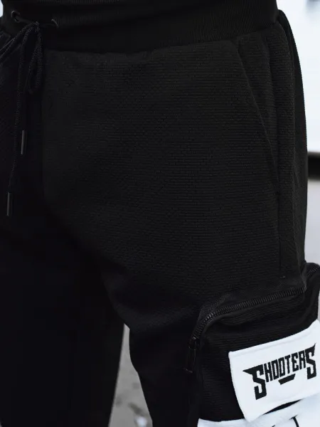 Trendy joggery s ozdobnými prvkami- čierne