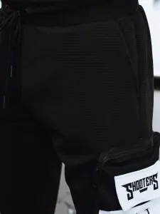 Trendy joggery s ozdobnými prvkami- čierne