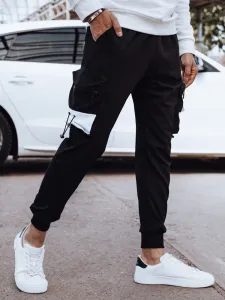 Trendy joggery s ozdobnými prvkami- čierne