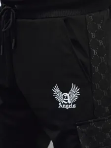 Módne joggery s ozdobnými prvkami- čierne
