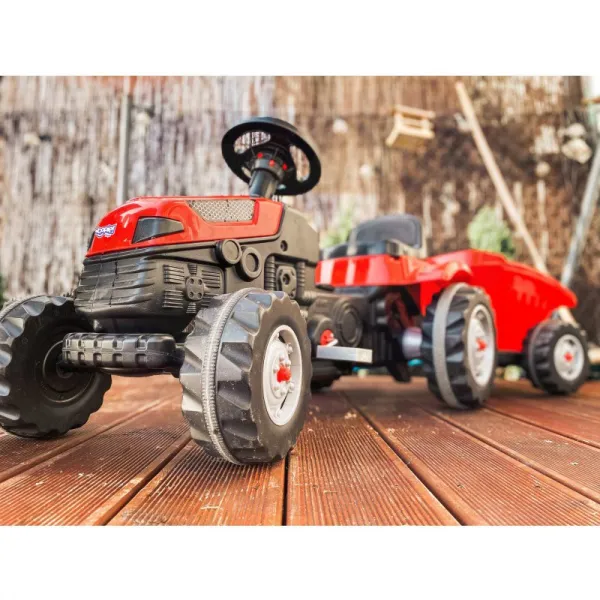JAKS Šliapací traktor s prívesom červený GoTrac maxi