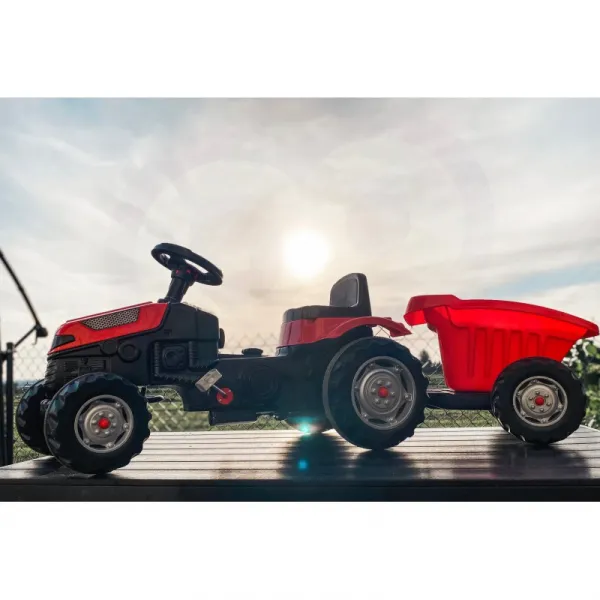 JAKS Šliapací traktor s prívesom červený GoTrac maxi