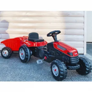 JAKS Šliapací traktor s prívesom červený GoTrac maxi