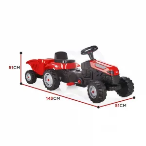 JAKS Šliapací traktor s prívesom červený GoTrac maxi