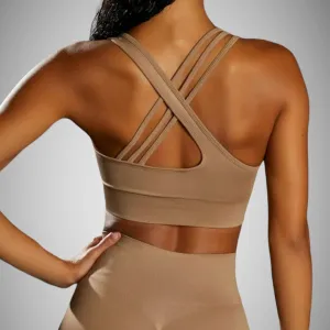 Legínovo Push-up fitness set Intense hnedý Veľkosť: L