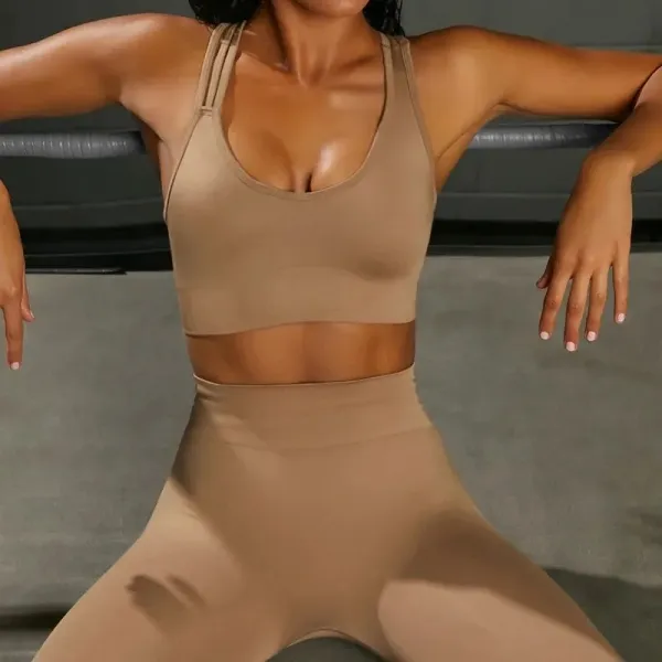 Legínovo Push-up fitness set Intense hnedý Veľkosť: L