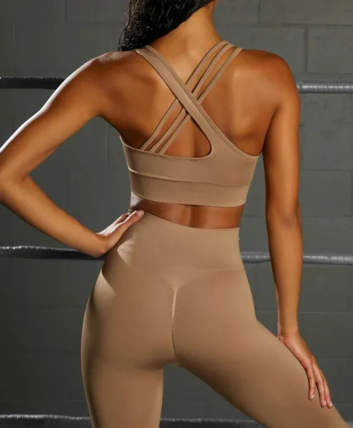Legínovo Push-up fitness set Intense hnedý Veľkosť: L