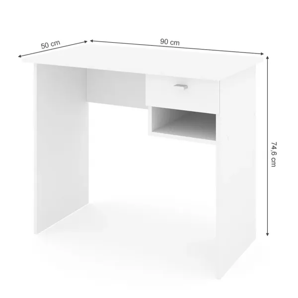 Stôl Colin, 90 x 50 cm Farba: Biela