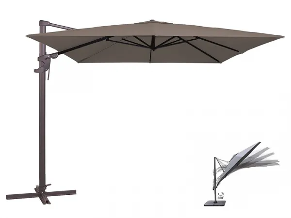 Colmar slnečník 250x250cm sivý
