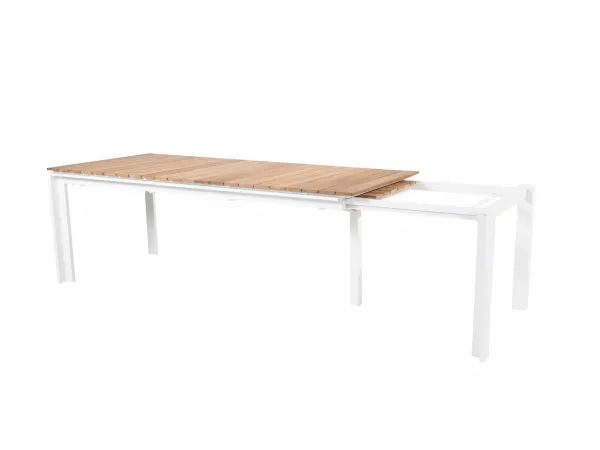 Optimum Teak rozťahovací jedálenský stôl biely 220-340 cm