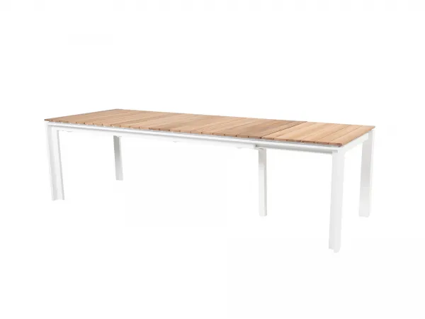 Optimum Teak rozťahovací jedálenský stôl biely 220-340 cm