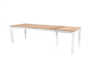 Optimum Teak rozťahovací jedálenský stôl biely 220-340 cm