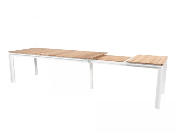 Optimum Teak rozťahovací jedálenský stôl biely 220-340 cm