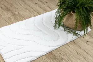 Sada kúpeľňových koberčekov SUPREME WAVES vlny, biela