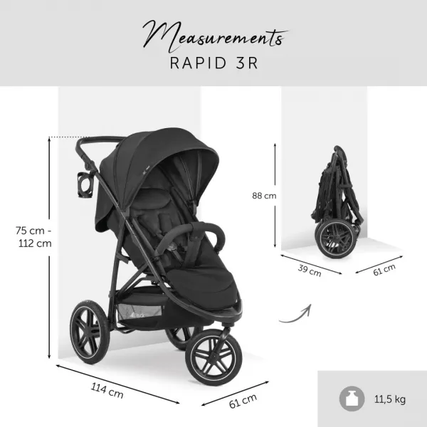 Športový kočík Hauck Rapid 3R Farba: Black