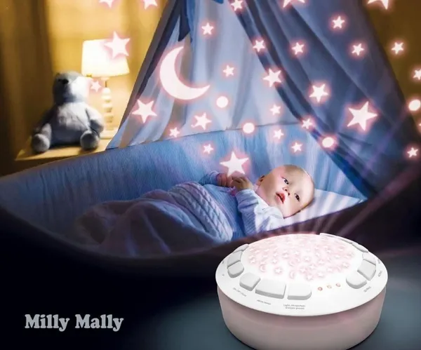 Plyšový zaspávačik medvedík s projektorom Milly Mally