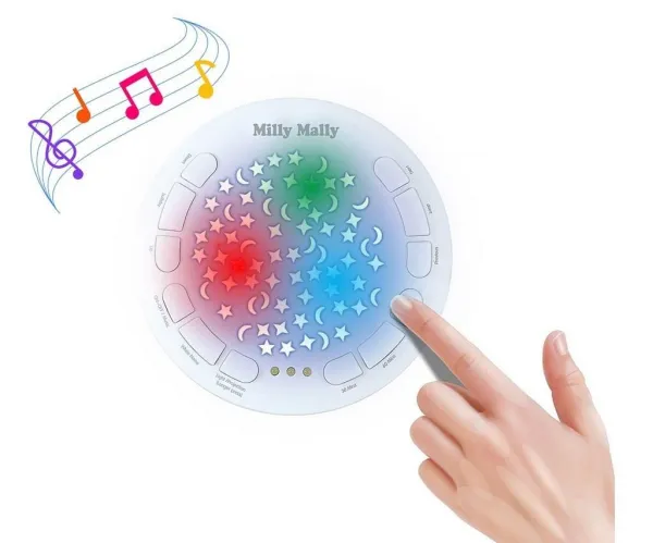 Plyšový zaspávačik medvedík s projektorom Milly Mally