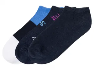 pepperts!® Chlapčenské členkové ponožky, 3 páry (35/38, vzor/navy modrá/modrá/biela)