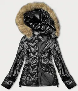 Dámska zimná bunda s kapucňou MODA3196 čierna - XL