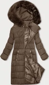 Dámska zimná bunda s kapucňou MODA9126 béžová - M