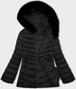 Prechodná dámska bunda s kapucňou MODA8093 čierna - L