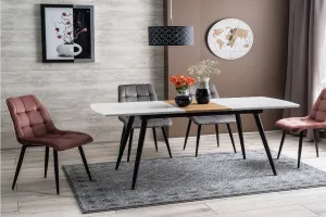 Jedálenská stolička CHIC VELVET černá Signal Tyrkysová
