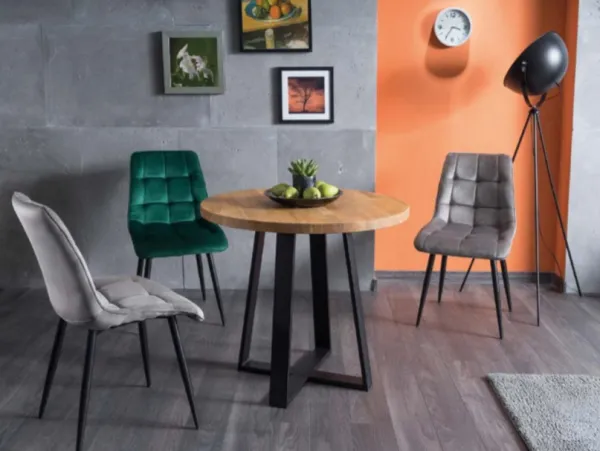 Jedálenská stolička CHIC VELVET černá Signal Tyrkysová