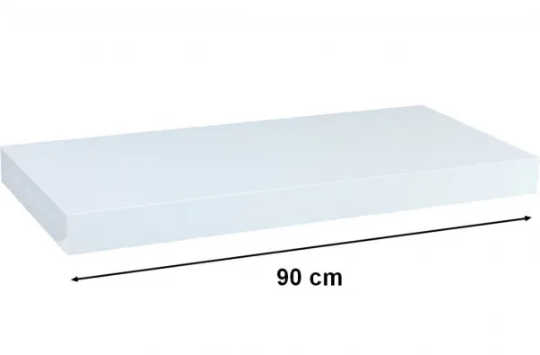 STILISTA VOLATO 31068 Nástenná polica - lesklá biela 90 cm
