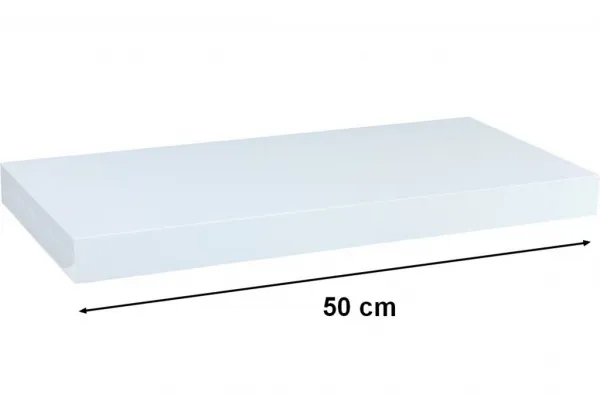 STILISTA VOLATO 31046 Nástenná polica - lesklá biela 50 cm