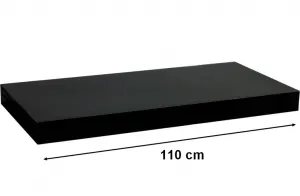 STILISTA VOLATO 31078 Nástenná polica - lesklá čierna 110 cm