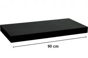 STILISTA VOLATO 31067 Nástenná polica - lesklá čierna 90 cm