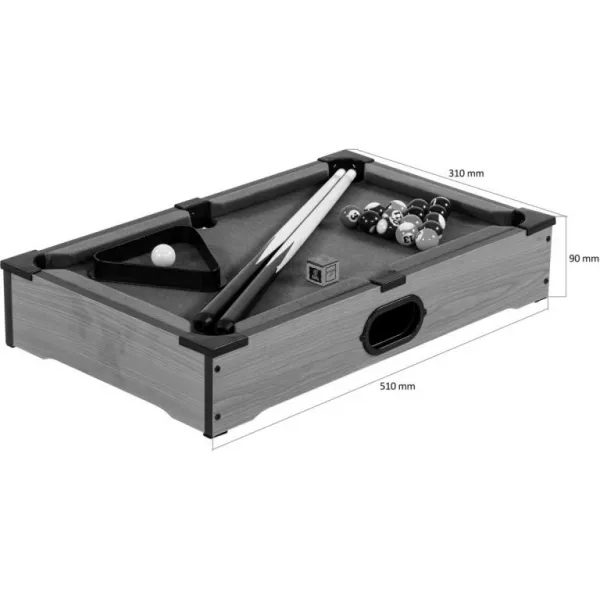 GamesPlanet® 40541 Mini pool biliard s príslušenstvom 51 x 31 x 10 cm, tmavý