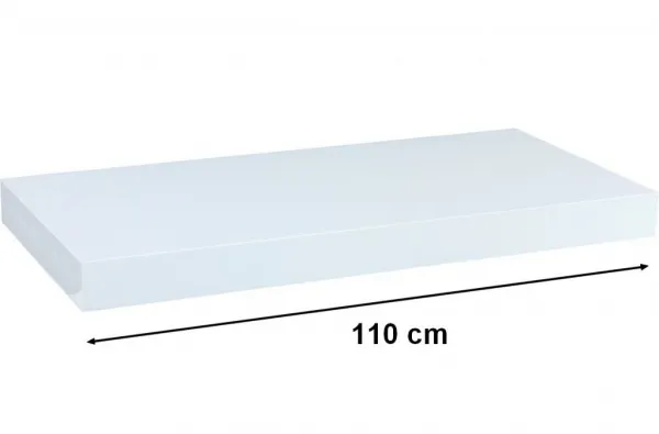 STILISTA VOLATO 31079 Nástenná polica - lesklá biela 110 cm