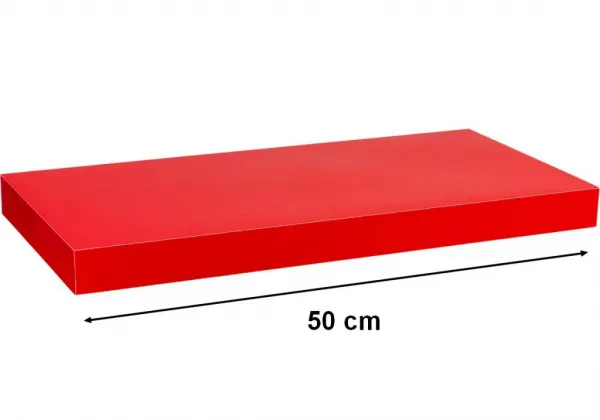 STILISTA VOLATO 31047 Nástenná polica - lesklá červená 50 cm