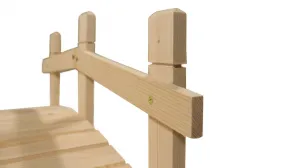 Drevený záhradný mostík, 71 cm, bez náteru, česká výroba