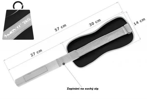 Neoprénové záťažové reflexné manžety 2 x 2 kg