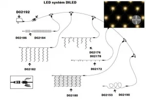 Nexos 2180 diLED svetelná sieť - 100 LED teplá biela
