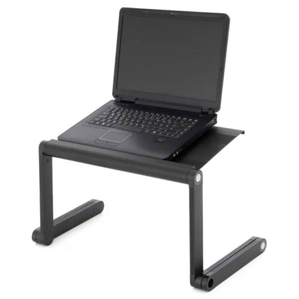Divero 71784 Stolík na laptop nastaviteľný s vetracími štrbinami - čierny