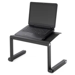 Divero 71784 Stolík na laptop nastaviteľný s vetracími štrbinami - čierny