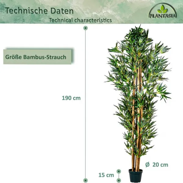 PLANTASIA 43289 Umelá kvetina - bambus - 190 cm