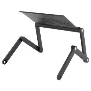 Divero 71784 Stolík na laptop nastaviteľný s vetracími štrbinami - čierny