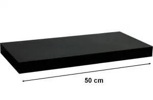 STILISTAVOLATO 31045 Nástenná polica - lesklá čierna 50 cm