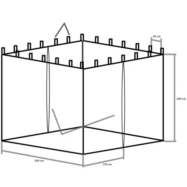 Tuin 43286 Moskytiéra pre záhradné párty stany 3 x 3 - biela
