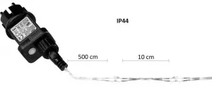 VOLTRONIC 2x svetelný drôt 200 LED, studeno biela