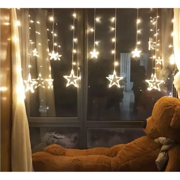 VOLTRONIC Vianočný záves hviezdy 150 LED, teplá biela