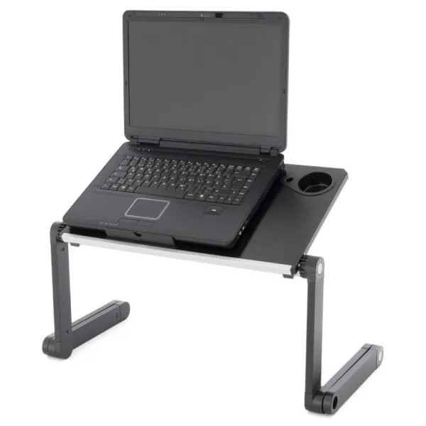 Divero 71765 Notebookový stolík s USB ventilátorom - striebornočierny