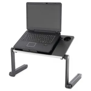 Divero 71765 Notebookový stolík s USB ventilátorom - striebornočierny